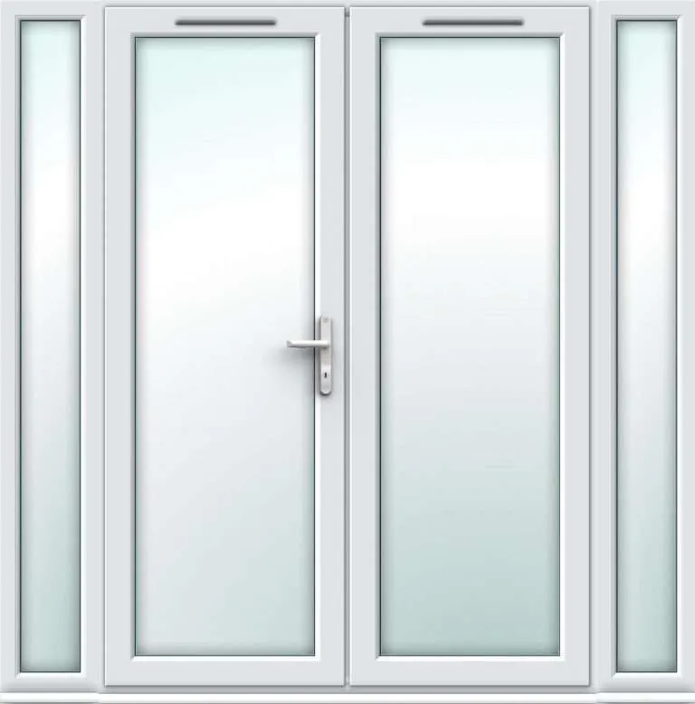 2090x2090 white french door narrow side panels